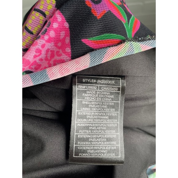 Betsey Johnson Tropical Jungle Leopard Toucan Halter Maxi Dress Black Pink Med - Picture 6 of 8